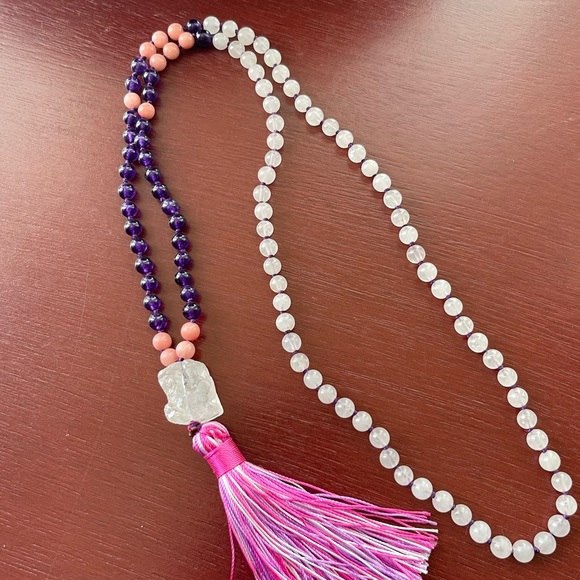 Last one! Rose quartz, amethyst and pink jade Mala ✨charged✨ - Picture 3 of 8
